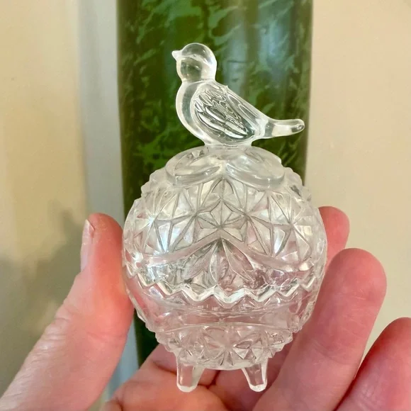 Hofbauer Byrdes Led Crystal Trinket Dish Made in Germany Vintage 70s-80s - Picture 1 of 8